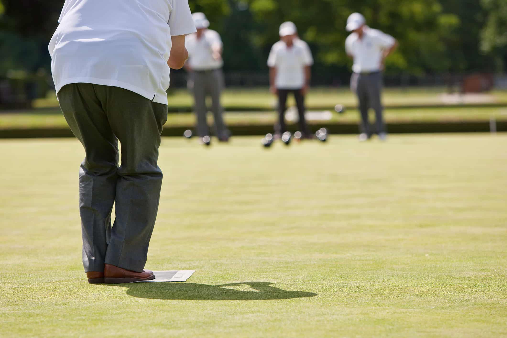 Toowoomba Bowls Club Member ready to roll lawn bowls ball
